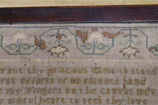 A Victorian sampler 34 x 34cm